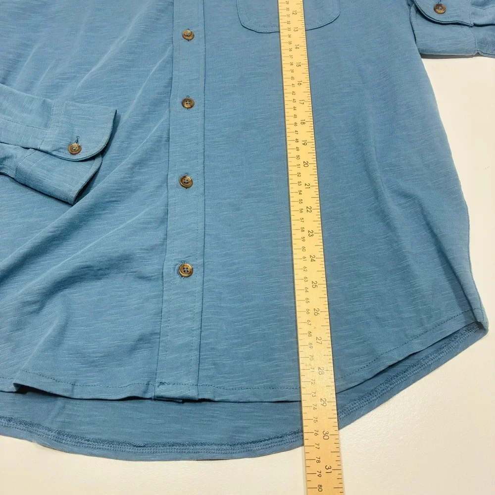 J.Crew Factory‎ Men's Shirt Size Large Blue Casual Button Down with Long Sleeves